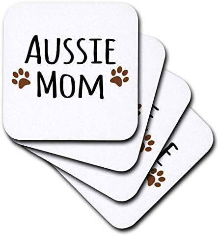 3Droza Aussie Dog mama - Australijski ovčar pas po pasmina Brown Muddy Paw Prints Doggy Lover Mama Love - Mekani podmornici, Set od
