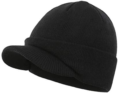 Početna preferirajte mušku zimsku kapu s kapicom s obodom topla dvostruka pletena manžetna kapa