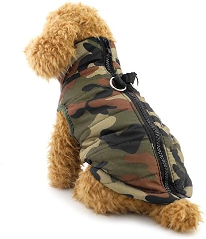 Ranphy Camo jakna za male pse sa D-prstenom za kućne ljubimce zimski pamučni podstavljeni kaput za štene prsluk pojas Chihuahua Odjeća