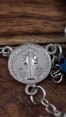Plave perle St Benedict automobil za zaštitu krunice šarm medalja kristalno kristalno zrcalo reflektore