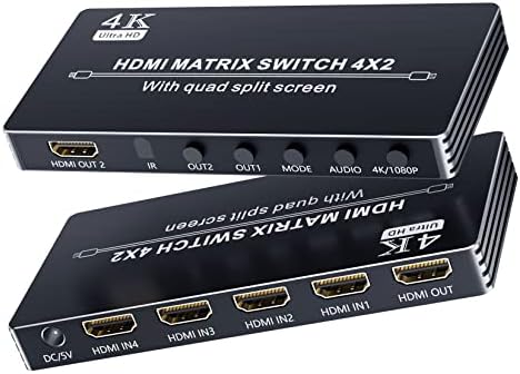 HDMI MATRIX Switmer 4x2 sa višestrukim sa višestrukim monitorom HDUAZUL HDMI HDMI 4K HDMI 4 u 2 out multiviewer