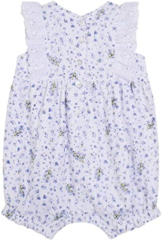 Laura Ashley Baby Girl Romper, pinafore ruffle bodi, pamuk