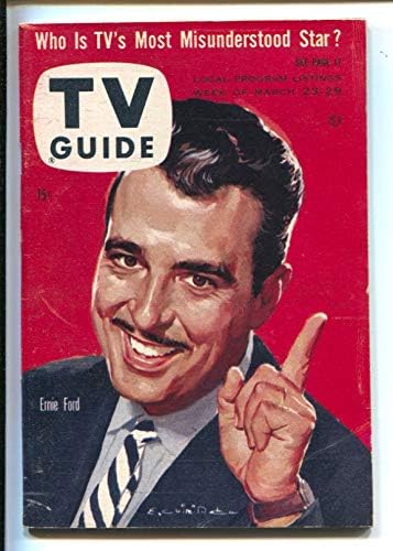 TV vodič 3 / 23 / 1957 - Ernie Ford cover Ernest Chiriaka-Illinois-bez oznake-kopija štanda za vijesti-FN