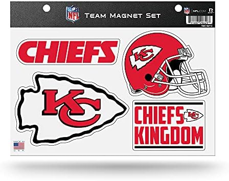RICO Industries NFL Kansas Chiefs Naglašen tima Magnet Set 8.5 X 11 - Početna Décor - Regrator, ured, kuhinja