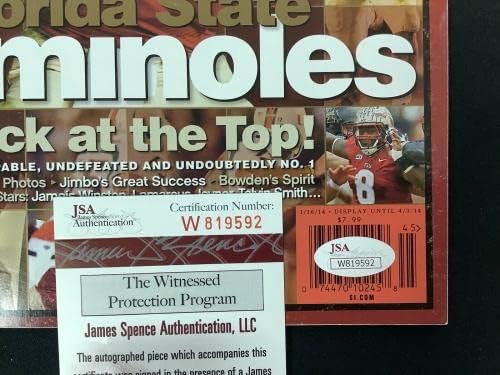 Jameis Winston potpisao sportove ilustrirani MAG 1/16/14 Nema naljepnica Seminole Auto JSA - autogramirani časopisi o fakultetu