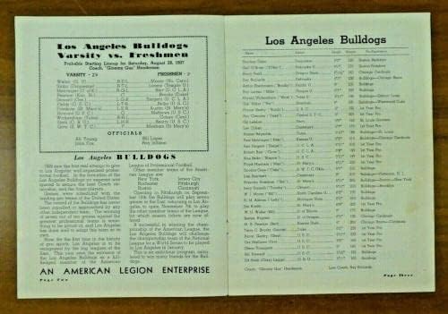 1937. Los Angeles Bulldogs AFL PRO fudbalski program Ex-Mint - fakultet programi