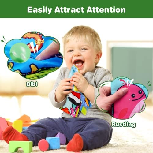 Jupizia baby Books Toys, Touch and Feel Crinkle meka senzorna tkanina Knjige za bebe, novorođenčad & dojenčad, repovi Igračke Pokloni