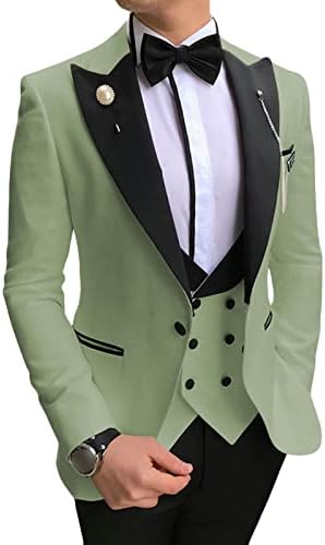 Muški Slim Fit 3 komadni set odijela sa vrhom revera sa jednim dugmetom smoking odijela čvrsta jakna za večeru za zabavu prsluk i