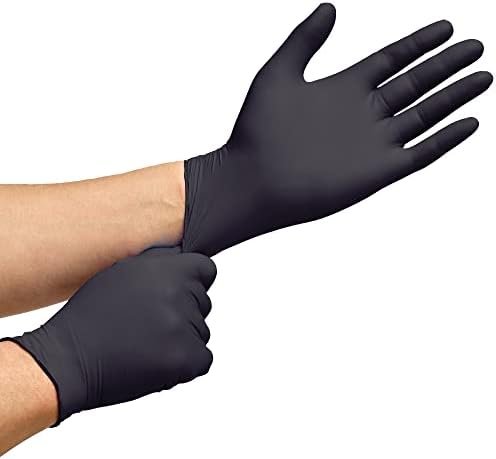 Inspire Crne nitrilne rukavice | teške 6 Mil Nitril originalne nitrilne medicinske rukavice za čišćenje hrane za jednokratnu upotrebu