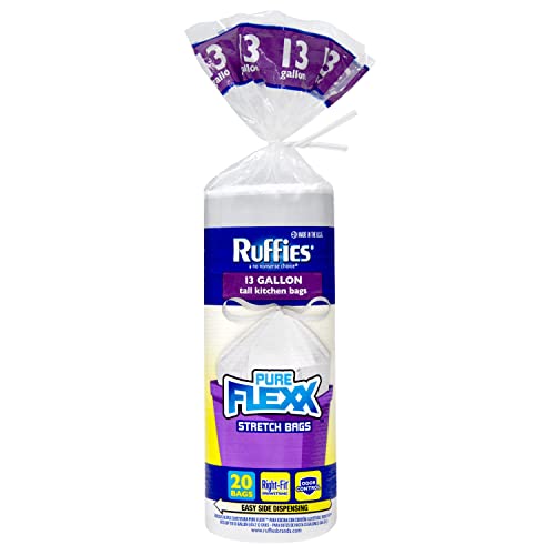 Ruffies visoke kuhinjske vrećice - 13 galona, ​​20 torba .9 mil, crtač, bezbedna, bijela boja, paket od 2