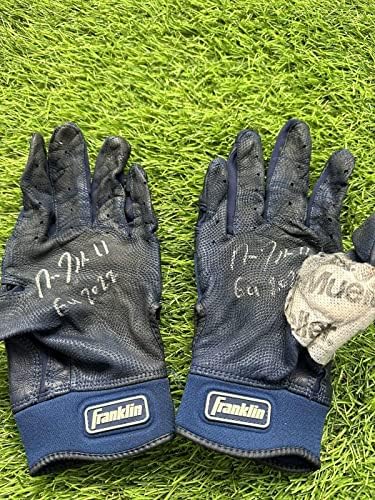 Jose Ramirez Cleveland Guardians Game Used Batting Gloves potpisan 2022 LOA-MLB Game Used Gloves