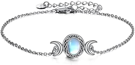 YFN Triple Moon Goddess Moonstone ogrlica/naušnica / narukvica Sterling Silver Celtic Privjesak Ogrlica Wiccan nakit za žene muškarci