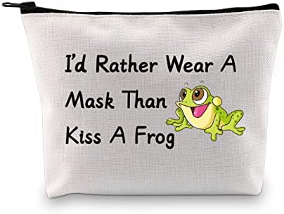 JXGZSO Funny Princess Frog nadahnuta torba za šminku sa patentnim bajkom Princess Crtani filmski fanovi poklon