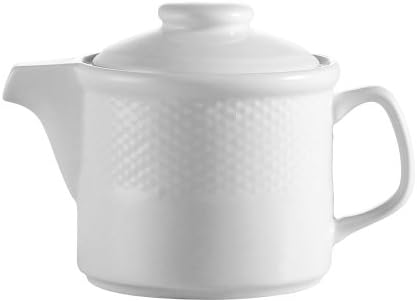 CAC China Cro-TP Corona 4-1 / 2-inčni 15-unci super bijeli porcelanski čajnik, kutija od 36