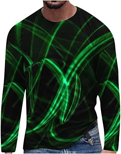 Muški majice s dugim rukavima jesen opruga 3D štampanje Majica Labavi okrugli vrat Pulover podloge Top bluze i majice