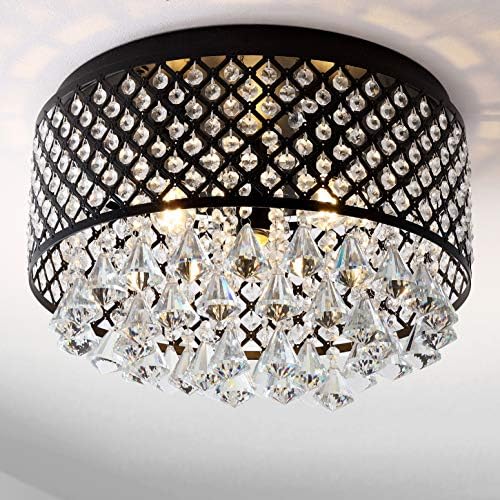 JONATHAN Y JYL6143A Evelyn 17 3-Svjetlo kristalne kapi/metalni LED Flush Mount, klasičan, prelazni, tradicionalni, Glam, zatamnjivanje,