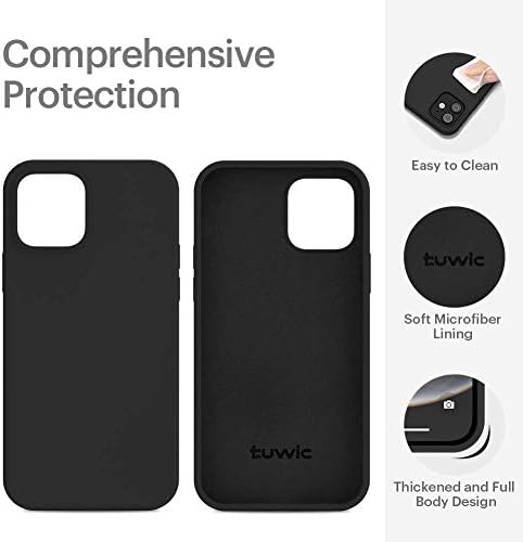 Tuwic Silikonski slučaj kompatibilan sa iPhone 12 futrolom i iPhone 12 Pro Case 6,1 inča, tekući silikonski gel poklopac gume cijelo