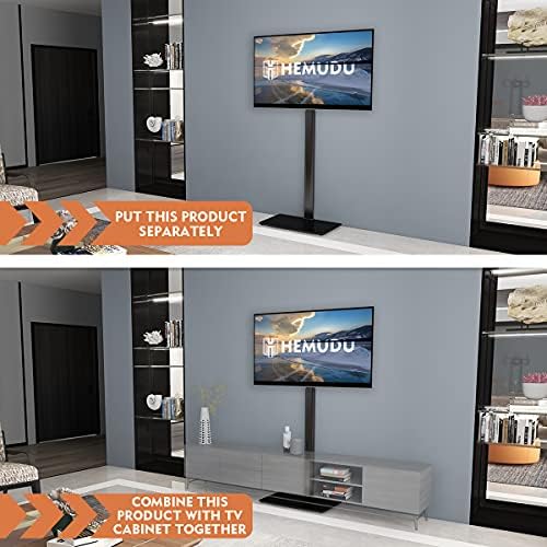 Univerzalni podni TV stalak sa nosačem 80 stepeni okretan po visini podesiv i dizajn za uštedu prostora za većinu LCD od 27 do 65