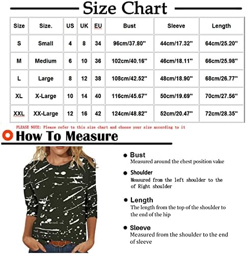 Ljetna jesenska majica za žensku odjeću 2023 Moda 3/4 rukav Crewneck pamuk grafički Brunch labavi kroj Tee 41 41