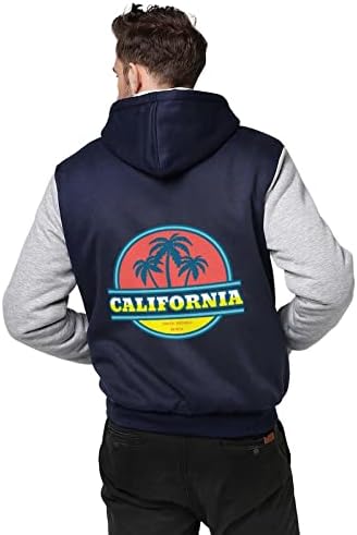 Kalifornija Santa Monica plaža Muška kapuljača dukserice sa patentnim zatvaračem teška debela jakna topli zimski kaput