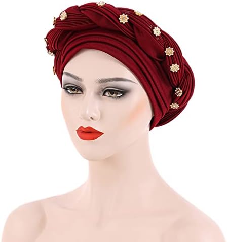 Žene Turban kapa šešir Bohemian Ruffle muslimanski cvijet turbani Twist čvor rak Stretch pokrivala za glavu za žene kapa za kosu