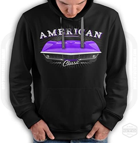 1968 Corvette Stingray Tribute Hoodie Black | Američki mišićni automobil ventilatorica umjetnička ideja poklona | S-3XL | Napravljen