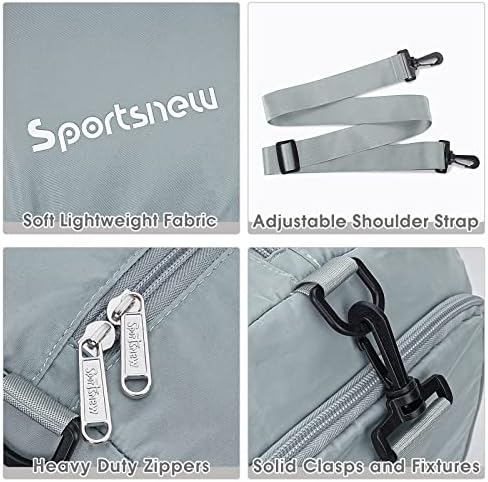 Torba za teretanu za muškarce i žene, mali sportovi nose na vrećicama za teretane Duffel sa mokrim i obućom, tamno sivim