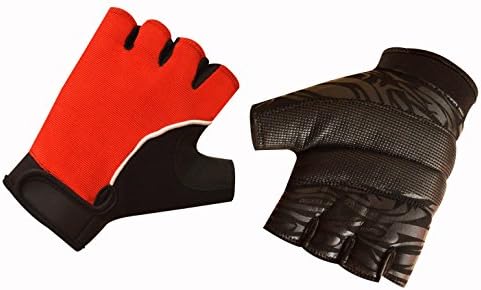 Podstavljeni stisak za dizanje tegova Fitnes trening teretane biciklističke rukavice crna/crvena W-1060