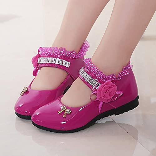 Toddler cvijet djevojka kožna obuća Mary Jane obuća cipele Casual Slip na balet stan Party školske cipele