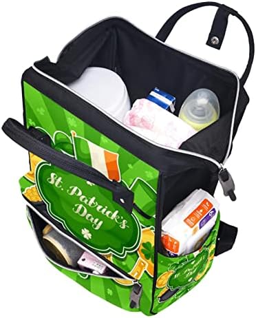 Guerotkr putni ruksak, vrećice za pelene, ruksačka torba pelena, Dan St-Patricka zeleni prugasti uzorak