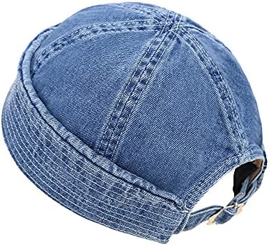HUIYAO Vintage Denim kapa kapa Docker kapa za muškarce žene, modni slobodno vez bez oboda šešir Harbour kape podesive