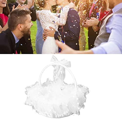 Korpa za cvjetnice elegantan stil prijenosni izdržljivi čipkasti materijal široka primjena vjenčana korpa za vjenčanje