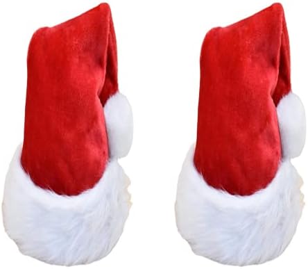 2 paket Božić kape, Santa kape, Božić Holiday kape za odrasle, tradicionalne crvene i bijele pliš Santa kape za Novu godinu Svečana