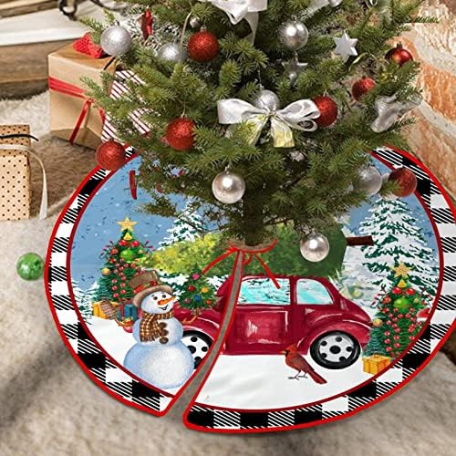 Buffalo Pleaid Merry and Bright Merry Božić Tresenje Snowman Sleigh Crveni kamion Christy Tree Mat Custom Tree Suknje za odmor za