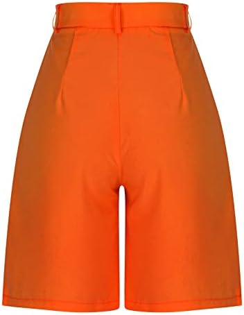 Ženski džepni šorc visokog struka Summer Casual Dressy Horts Loop Fit kratke hlače Trendi patentni zatvarač Ravne hlače Bermuda kratka