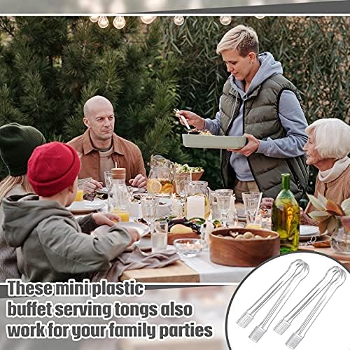 Didaey 8 komada plastičnih klešta za serviranje na bazi švedskog stola Mini klešta za serviranje predjela klešta Clear Kitchen klešta