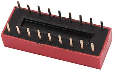 Novi Lon0167 2.54 mm Pitch 18 terminali 9 pozicije načine Slide tip DIP prekidač Red(Abstand 2,54 mm 18 Anschlüsse 9 Positionen Möglichkeiten