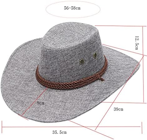 Zapadni kaubojski šešir za muškarce Weide Wide Widem Sun Hats Ljeto UV kauč kaut kapu Class Classic Roll up Fedora Hat sa pojasom