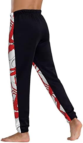 Crveni jastuci Duksevi za muškarce Jogger Hlače Funny Sportske hlače Ležerne prilike Sportske odjeće s elastičnom strukom Workout