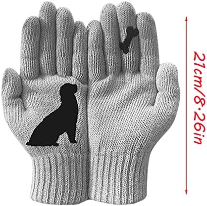 Qvkarw jesensko štampanje pasa vunene vanjske rukavice rukavice i tople ženske zimske rukavice za kosti ženske rukavice