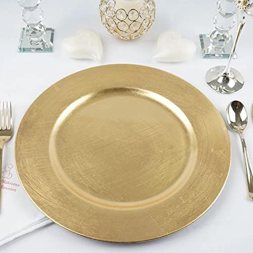 TIGER CHEF 13-inčni zlatni metalni punjački tanjir set od 2,4,6, 12 ili 24 punjača za večeru