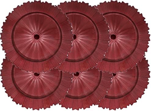 Plastične punjačke ploče od metalne folije sa uzorkama Starburst - set od 6 - izrađeni od debele plastike - crvene boje