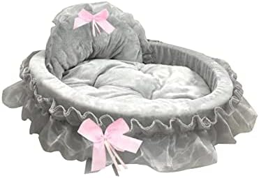 Baoblaze Pink princezo kuglica, branitelj Luksuzni debeli slatki materijal MAT prenosivi čipkasti krevet krevet veliki pas krevet