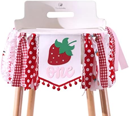 Strawberry High Chair Banner za 1. rođendan - jagoda tema rođendan ukras, prvi rođendan dekoracije za djevojku, sweet one Birthday