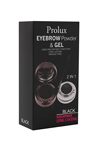 Prolux Cosmetics Meki i prirodni puder za obrve & amp; Gel za sve tipove kože obrve, Crna