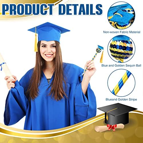 24 kom diplomska kapa hemijska olovka sa zlatnim resicama okruglog oblika šljokice crne tinte diplomirane olovke Lijepa Plava diplomska