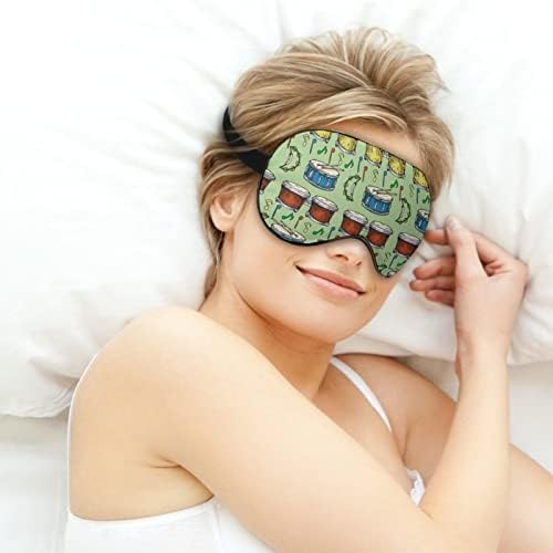 Šareni bubnjevi bongos tamburine mekane maske za oči s podesivim laganim svjetovima za spavanje za spavanje