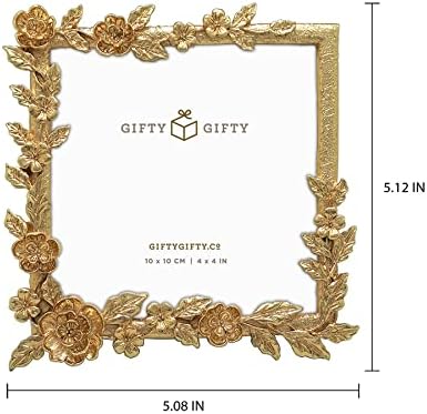 Gifty Gifty Square Cvjetni foto okvir / 4x4 u | za vertikalni prikaz na stolnim tablicama | Savršeno za kućni dekor, vjenčanje, odmor,