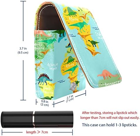 Mapa svijeta dinosaurusa Antique ruž za usne torbica sa ogledalom držač ruža za usne za torbicu Mini kozmetička torba