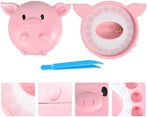 Kisangel Girl Gifts Gift 2sets Pig Ceramics rođendanski dizajn Lanugo memory Storage Teeth Organizator životinja slatka lijepa sa